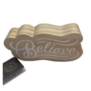 Believe Wall Wooden Decor, Inspirational Cloud Decor, Here & There, Brand New